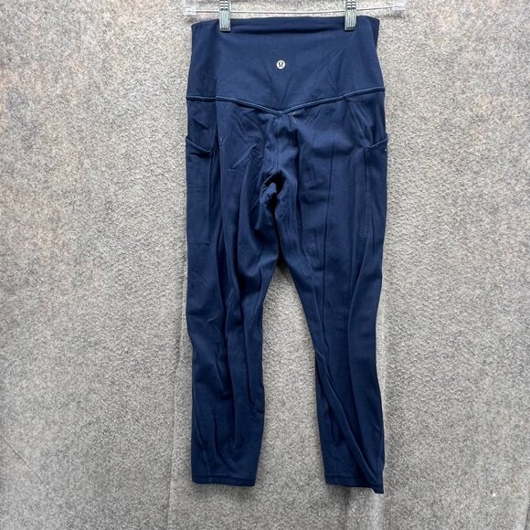 Lululemon Pants Womens 6 Blue High Rise Full Length Athletic Gym Legging Pocket - Picture 10 of 11